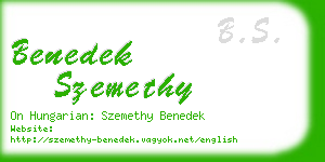 benedek szemethy business card